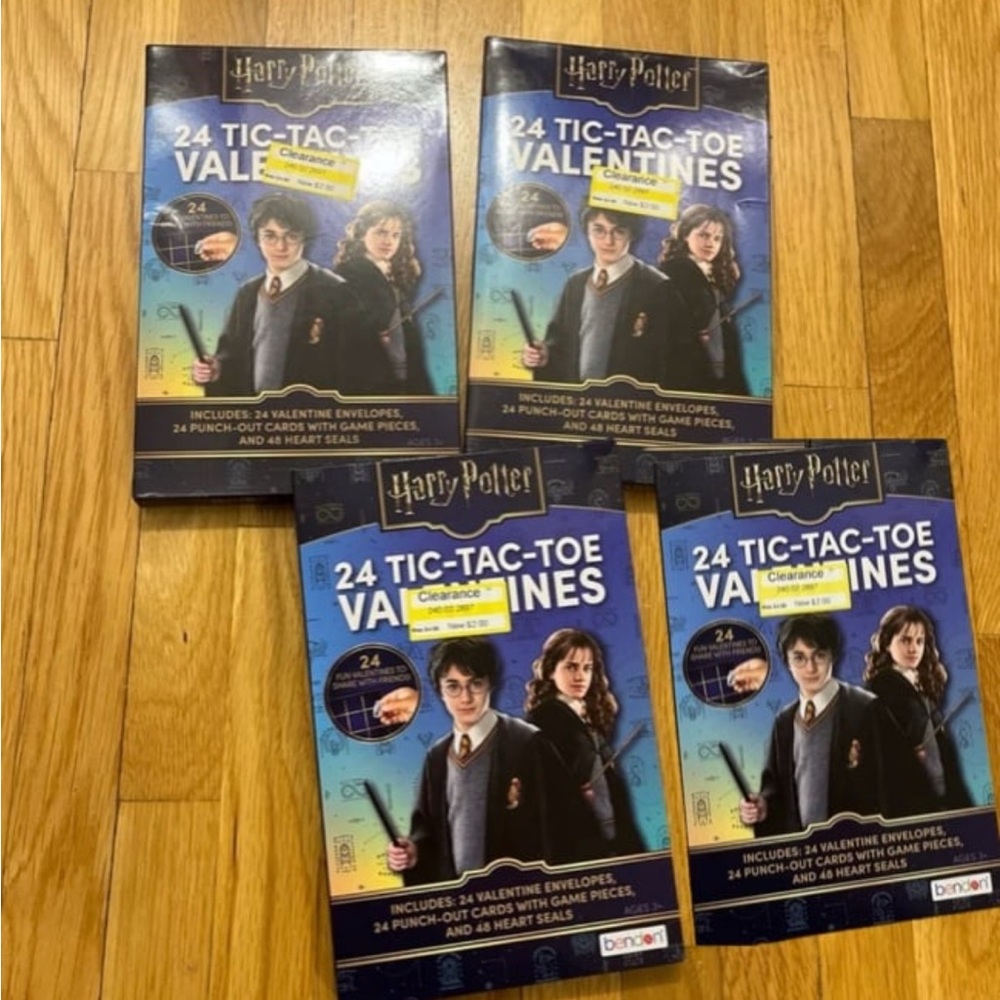 4pk Bendon 24ct Warner Bros. Valentine's Day Harry Potter Tic Tac Toe Cards